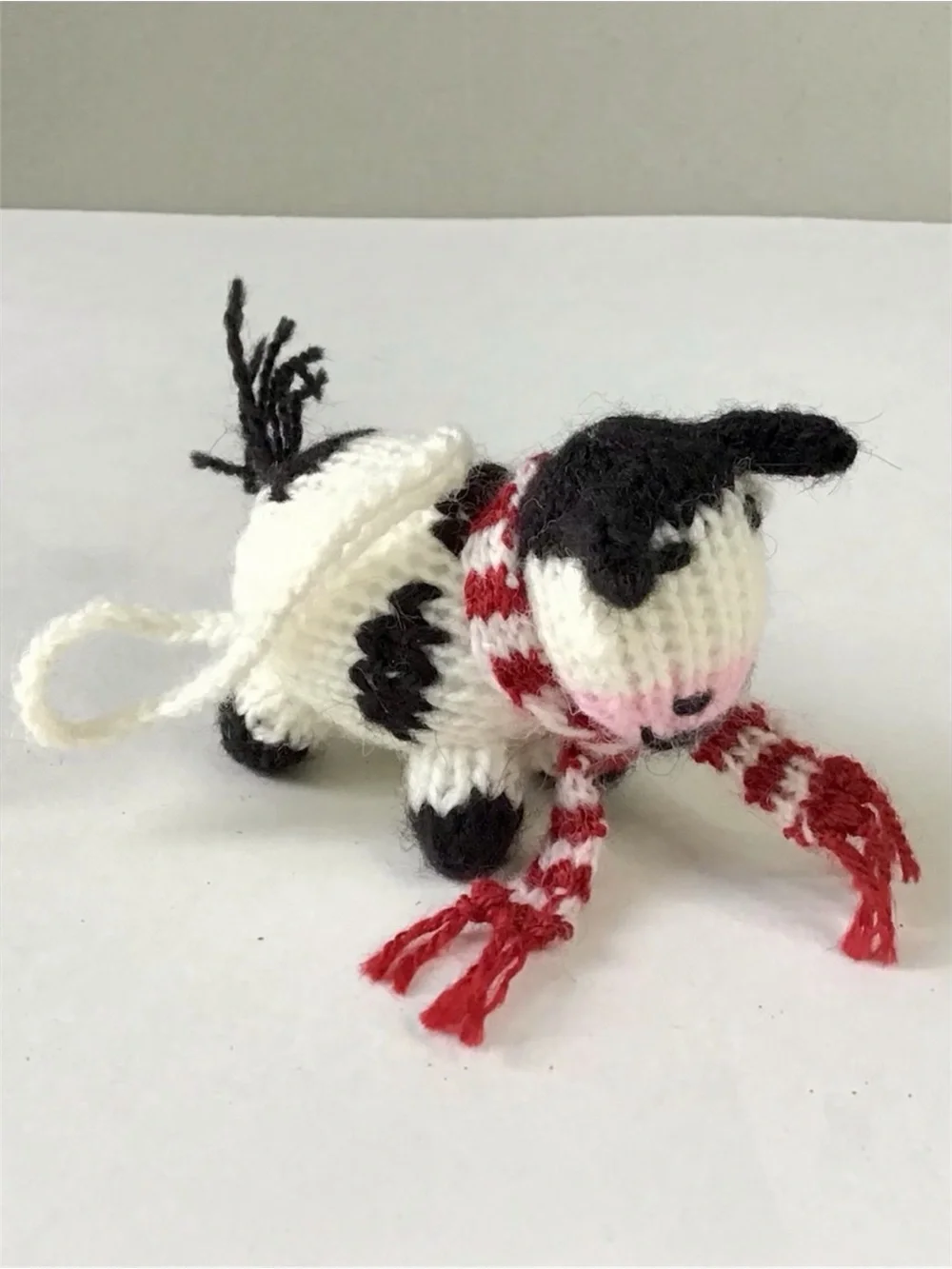 Melange Collection Knit Animal Cow Christmas Ornament Handmade Peru Alpaca Wool